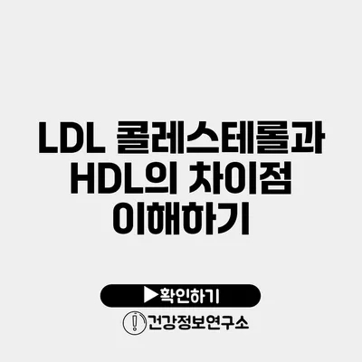 LDL 콜레스테롤과 HDL의 차이점 이해하기