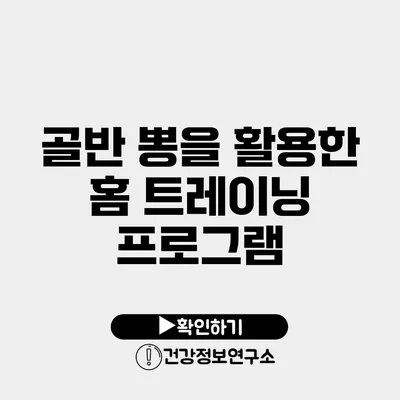 골반 뽕을 활용한 홈 트레이닝 프로그램