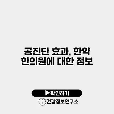 공진단 효과, 한약 한의원에 대한 정보