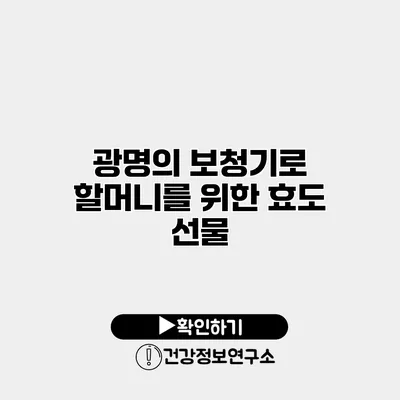 광명의 보청기로 할머니를 위한 효도 선물