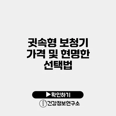 귓속형 보청기 가격 및 현명한 선택법