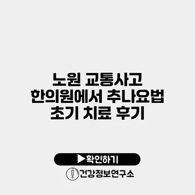 노원 교통사고 한의원에서 추나요법 초기 치료 후기