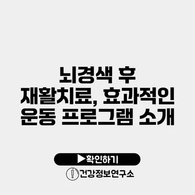 뇌경색 후 재활치료, 효과적인 운동 프로그램 소개