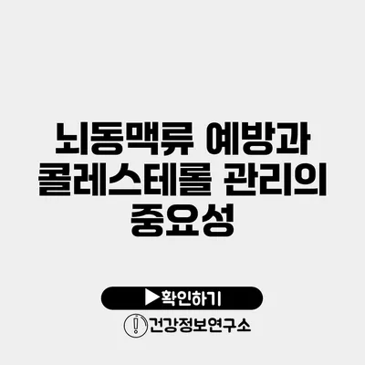 뇌동맥류 예방과 콜레스테롤 관리의 중요성