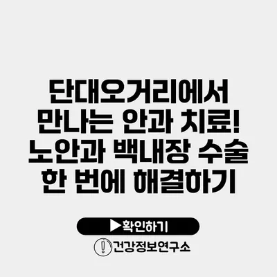 단대오거리에서 만나는 안과 치료! 노안과 백내장 수술 한 번에 해결하기