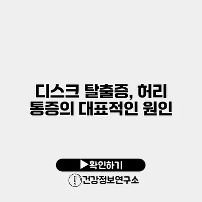 디스크 탈출증, 허리 통증의 대표적인 원인