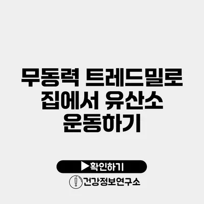 무동력 트레드밀로 집에서 유산소 운동하기