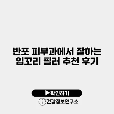 반포 피부과에서 잘하는 입꼬리 필러 추천 후기
