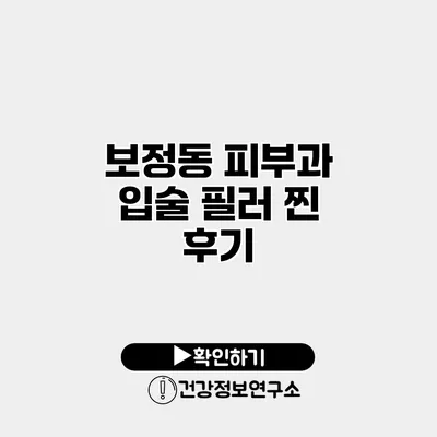 보정동 피부과 입술 필러 찐 후기