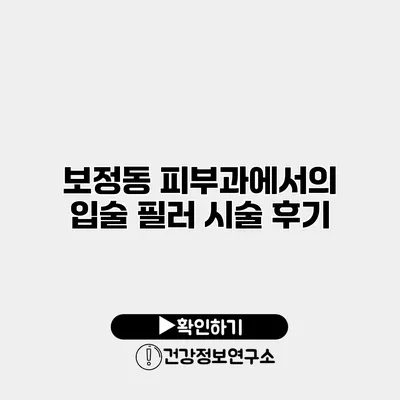 보정동 피부과에서의 입술 필러 시술 후기