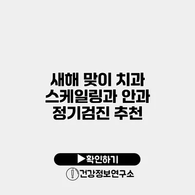 새해 맞이 치과 스케일링과 안과 정기검진 추천