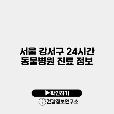 서울 강서구 24시간 동물병원 진료 정보