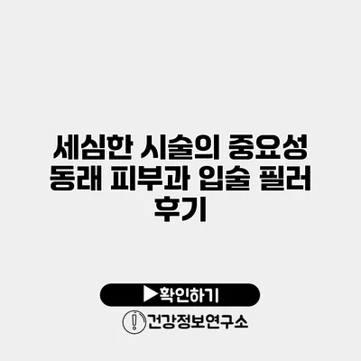 세심한 시술의 중요성 동래 피부과 입술 필러 후기