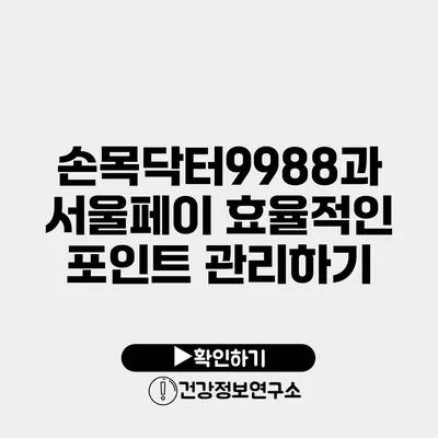 손목닥터9988과 서울페이 효율적인 포인트 관리하기