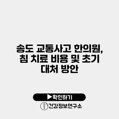 송도 교통사고 한의원, 침 치료 비용 및 초기 대처 방안