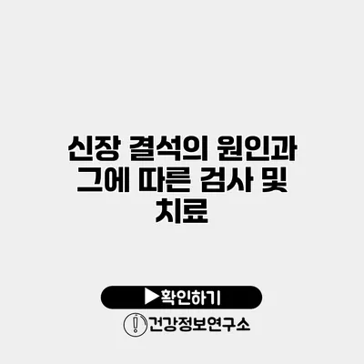 신장 결석의 원인과 그에 따른 검사 및 치료