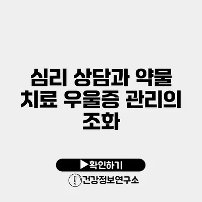 심리 상담과 약물 치료 우울증 관리의 조화