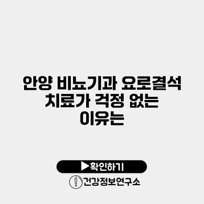 안양 비뇨기과 요로결석 치료가 걱정 없는 이유는?