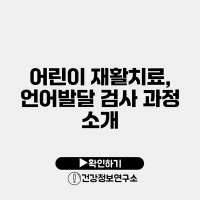 어린이 재활치료, 언어발달 검사 과정 소개