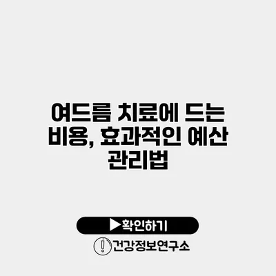 여드름 치료에 드는 비용, 효과적인 예산 관리법