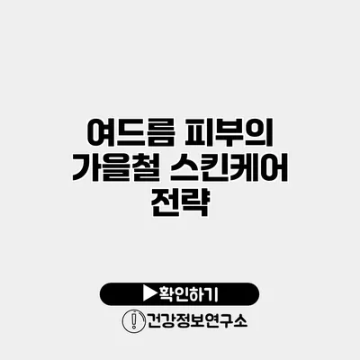 여드름 피부의 가을철 스킨케어 전략