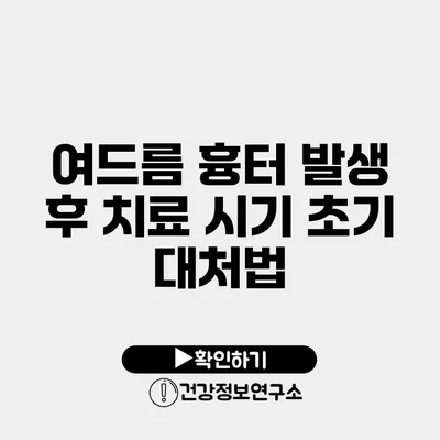 여드름 흉터 발생 후 치료 시기 초기 대처법