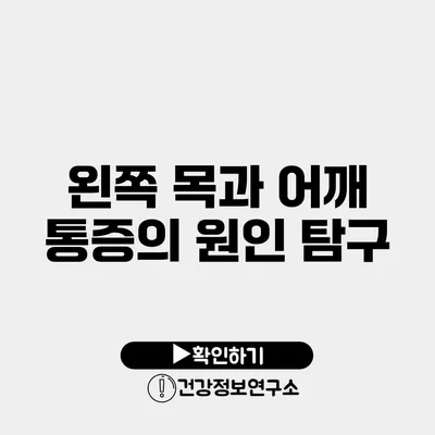 왼쪽 목과 어깨 통증의 원인 탐구