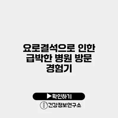 요로결석으로 인한 급박한 병원 방문 경험기