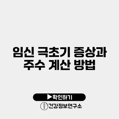 임신 극초기 증상과 주수 계산 방법