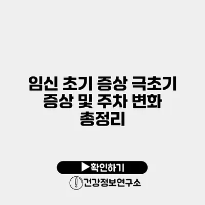 임신 초기 증상 극초기 증상 및 주차 변화 총정리