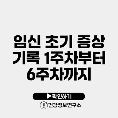 임신 초기 증상 기록 1주차부터 6주차까지