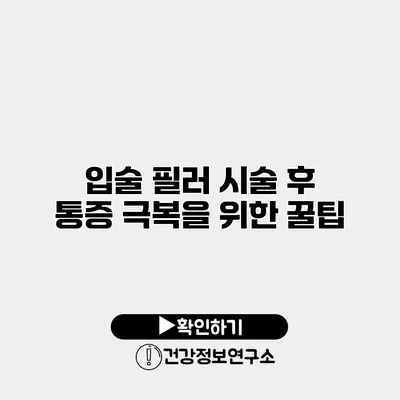 입술 필러 시술 후 통증 극복을 위한 꿀팁