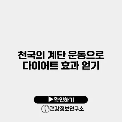 천국의 계단 운동으로 다이어트 효과 얻기