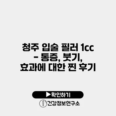 청주 입술 필러 1cc - 통증, 붓기, 효과에 대한 찐 후기