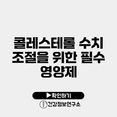 콜레스테롤 수치 조절을 위한 필수 영양제