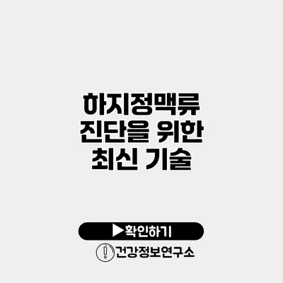 하지정맥류 진단을 위한 최신 기술