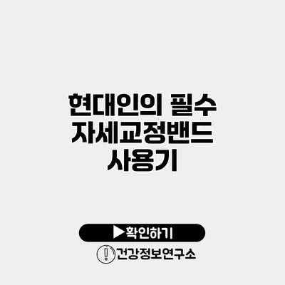 현대인의 필수 자세교정밴드 사용기