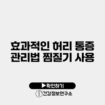 효과적인 허리 통증 관리법 찜질기 사용