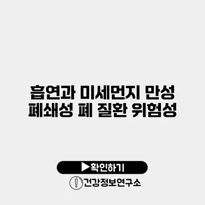 흡연과 미세먼지 만성 폐쇄성 폐 질환 위험성