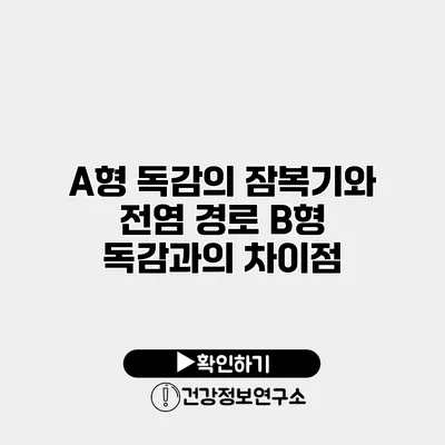 A형 독감의 잠복기와 전염 경로 B형 독감과의 차이점