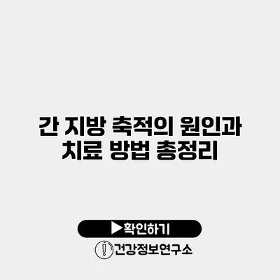 간 지방 축적의 원인과 치료 방법 총정리