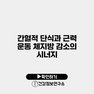 간헐적 단식과 근력 운동 체지방 감소의 시너지