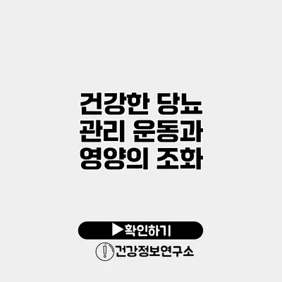건강한 당뇨 관리 운동과 영양의 조화
