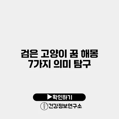 검은 고양이 꿈 해몽 7가지 의미 탐구