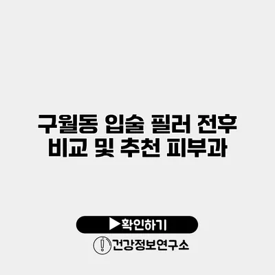 구월동 입술 필러 전후 비교 및 추천 피부과