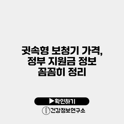 귓속형 보청기 가격, 정부 지원금 정보 꼼꼼히 정리
