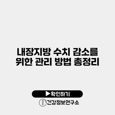내장지방 수치 감소를 위한 관리 방법 총정리