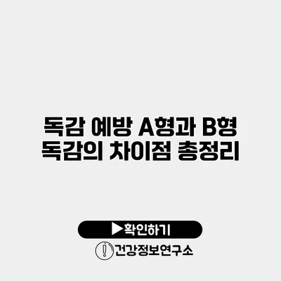 독감 예방 A형과 B형 독감의 차이점 총정리