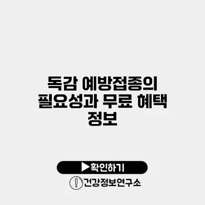 독감 예방접종의 필요성과 무료 혜택 정보