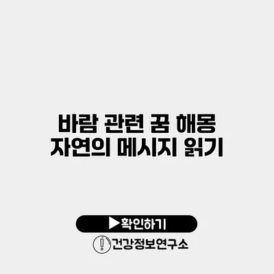 바람 관련 꿈 해몽 자연의 메시지 읽기